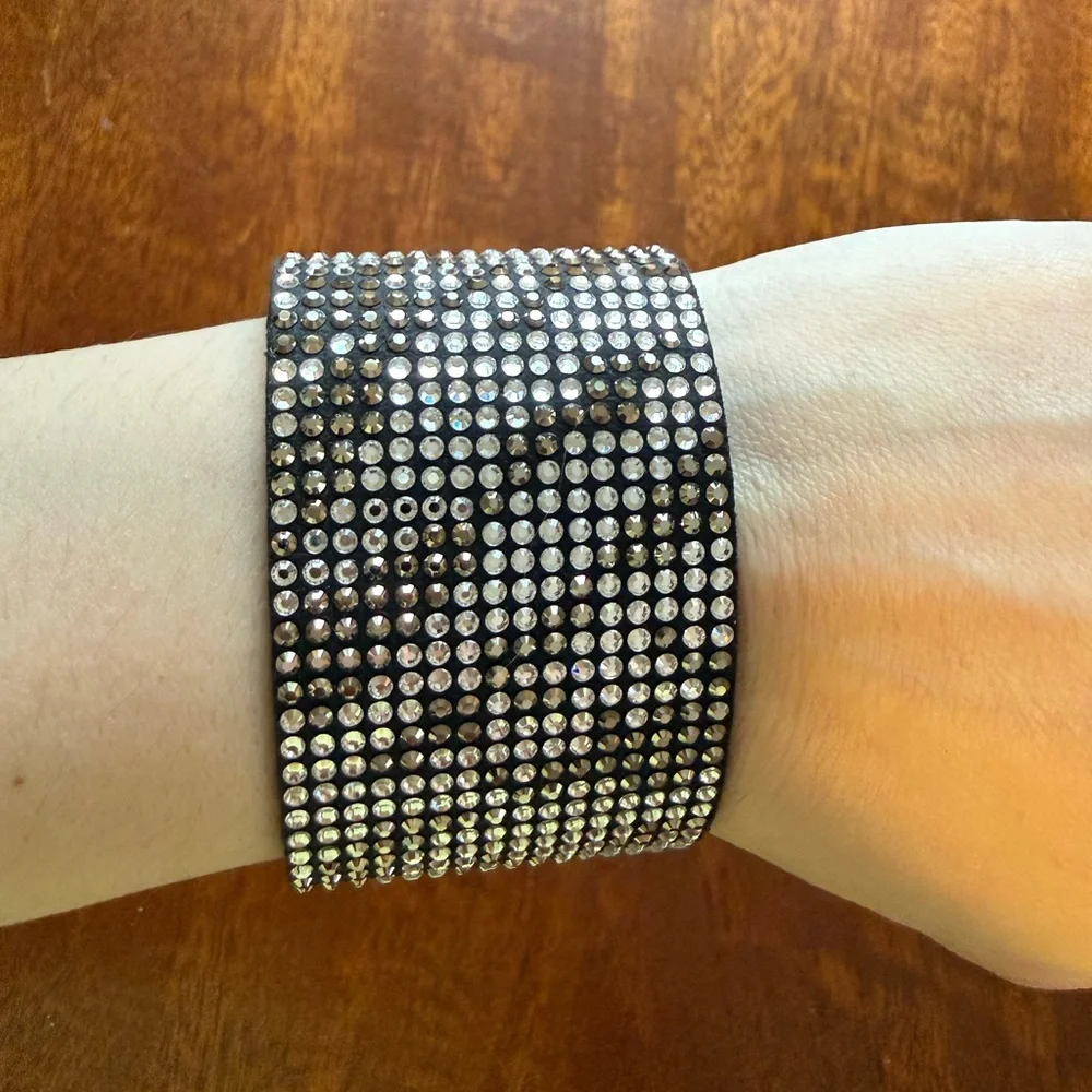 Swarovski Black and Silver Zebra-Print Wrap Bracelet